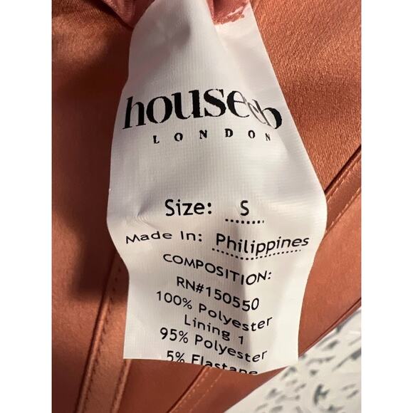 House of CB Faye Rose Satin Pleated Midi Dress Size S Small - Picture 6 of 8